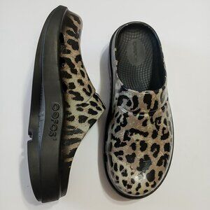 Oofos OOcloog Limited Edition Cheetah Leopard Clogs Size 8